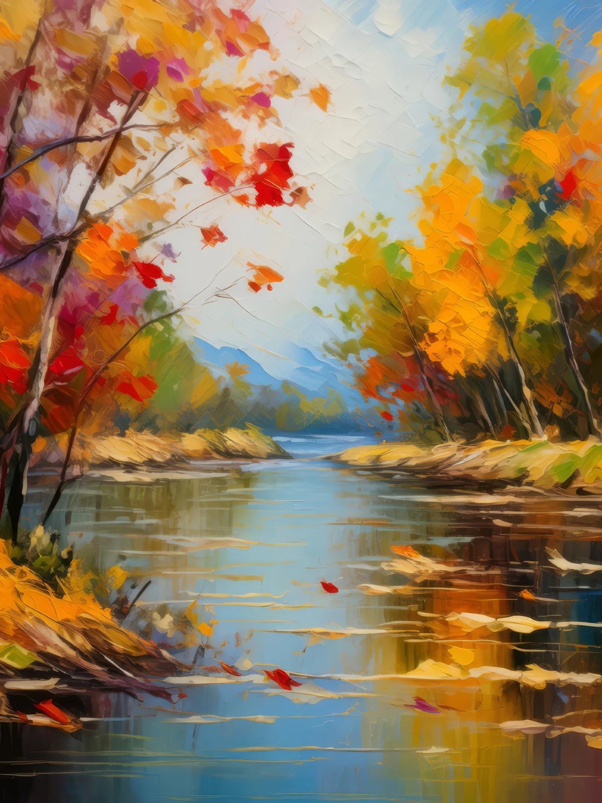 Autumn Changes in Delta, a palette-knife oil landscape by Emma Mickelberg