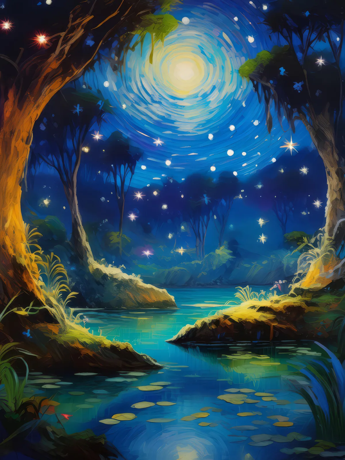 Celestial Star Grotto, a palette-knife oil landscape by Emma Mickelberg