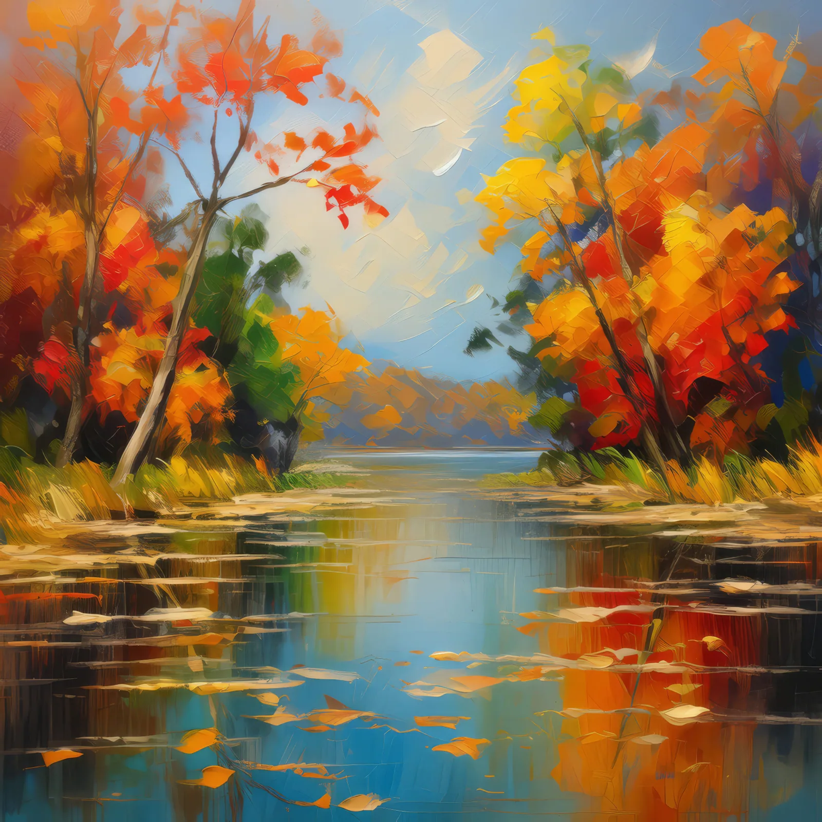 Delta's Seasonal Beauty, a palette-knife oil landscape by Emma Mickelberg