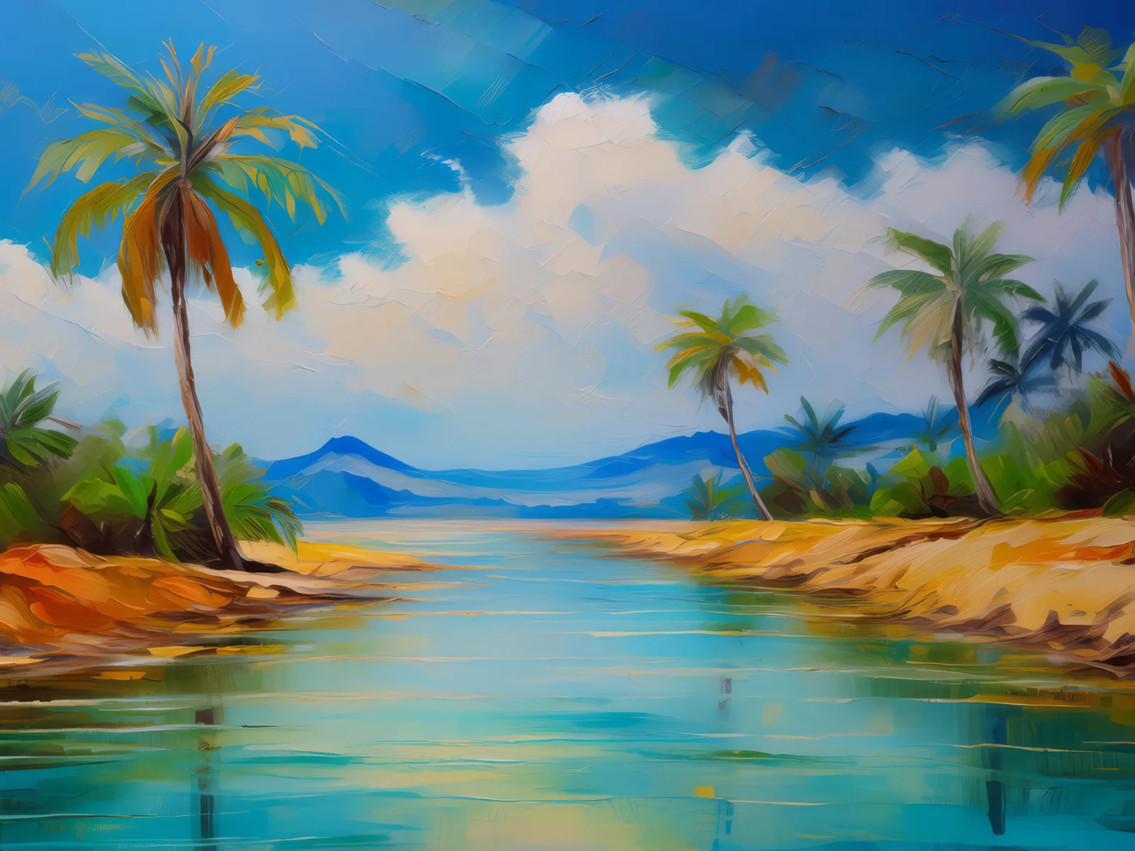Desert Mirage Effect, a palette-knife oil landscape by Emma Mickelberg