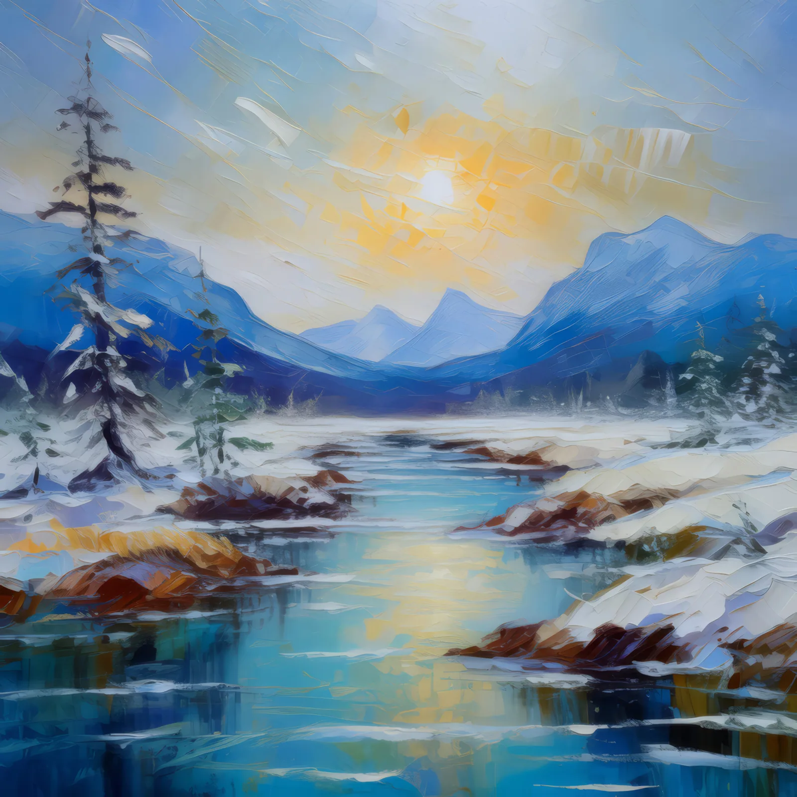 Desert Mirage in Boreal Desert, a palette-knife oil landscape by Emma Mickelberg