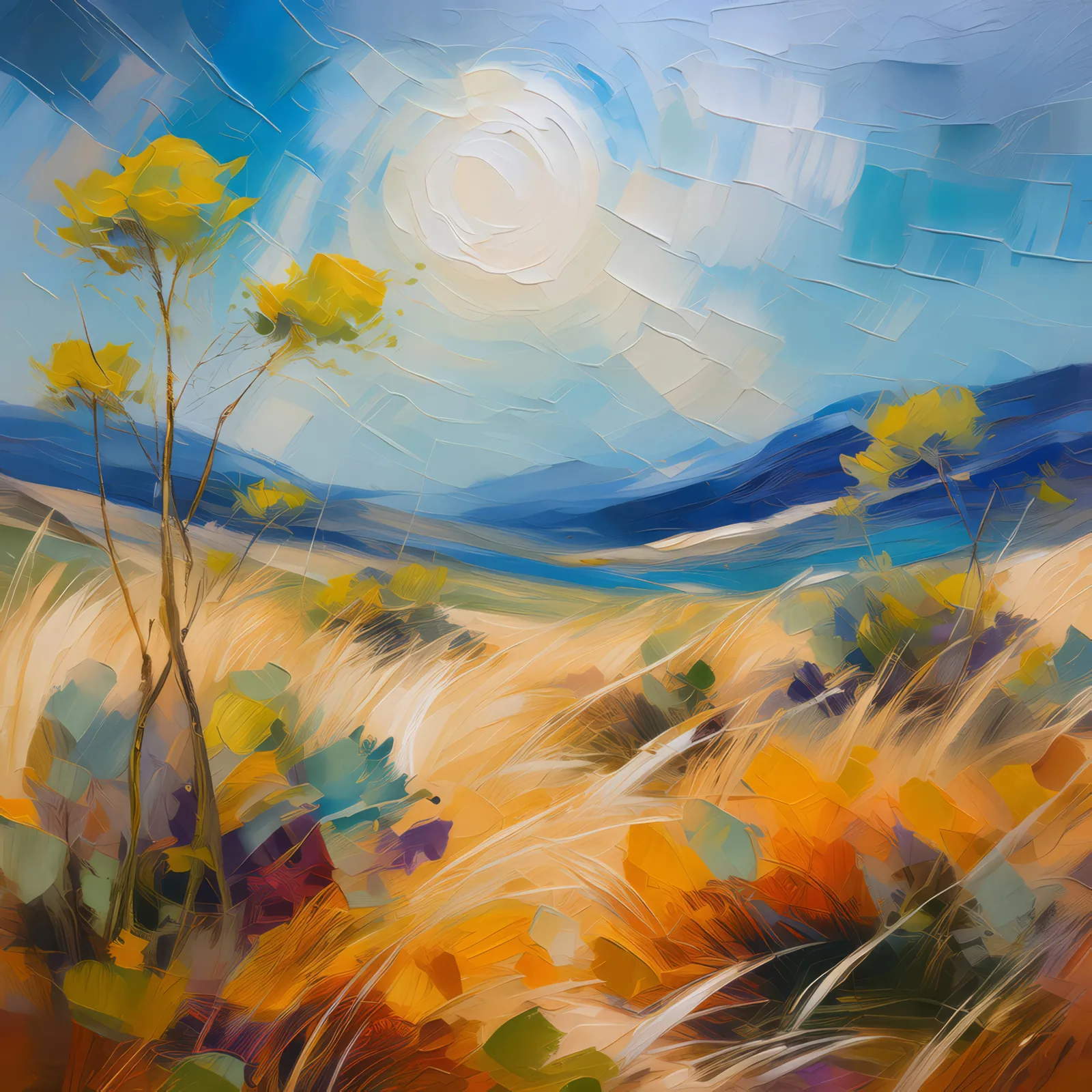 Echoes of Boreal Winds, a palette-knife oil landscape by Emma Mickelberg