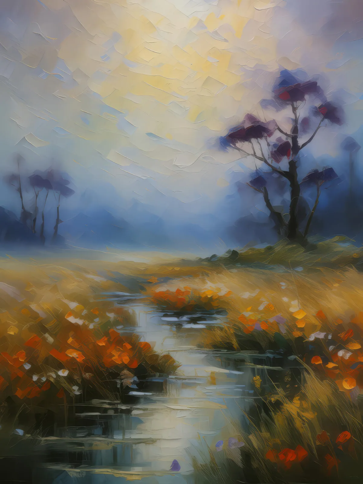 Echoes of Moorland Past, a palette-knife oil landscape by Emma Mickelberg