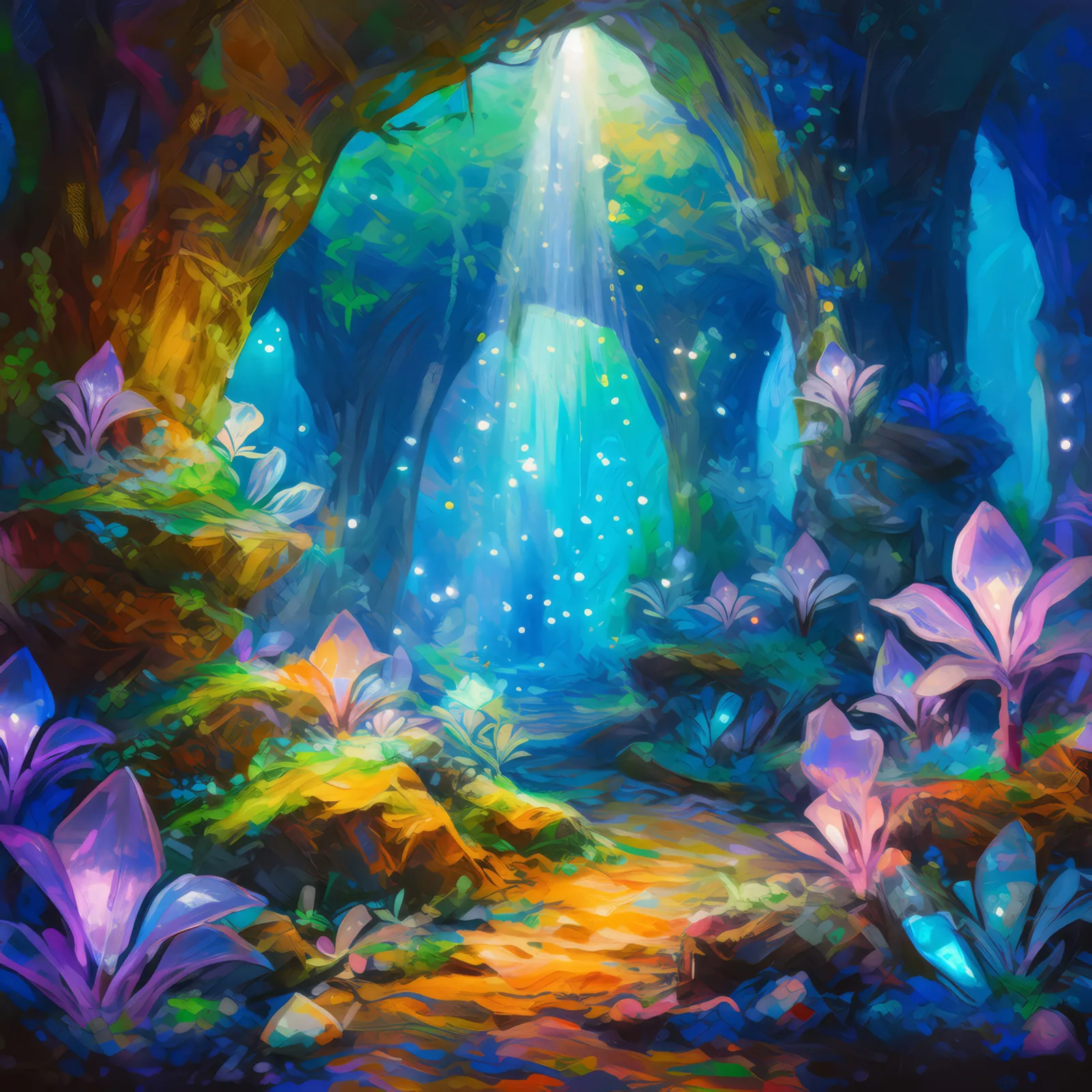 Fairy Tale Grotto, a palette-knife oil landscape by Emma Mickelberg