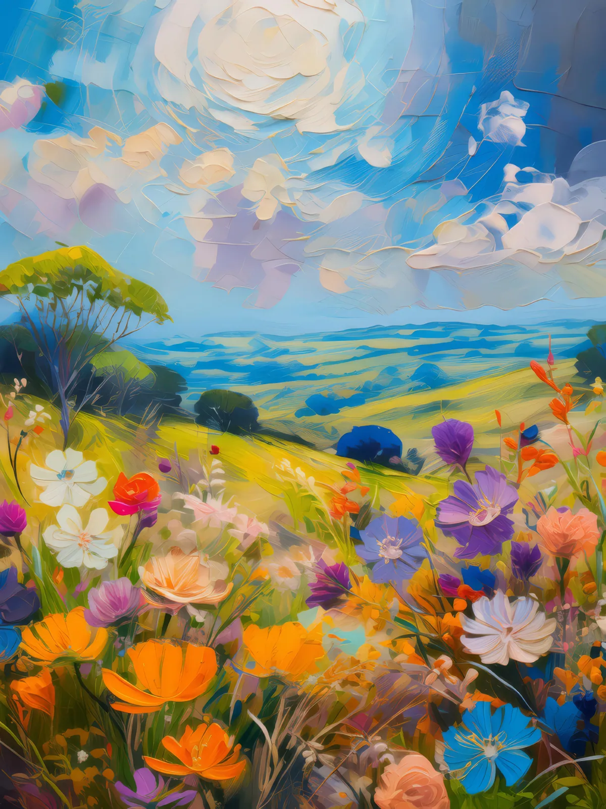 Flora and Fauna of Moor, a palette-knife oil landscape by Emma Mickelberg