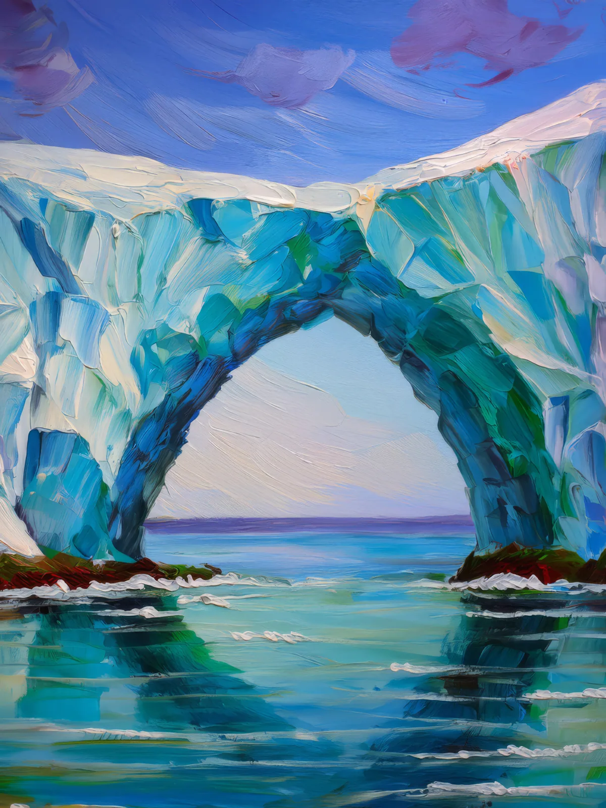 Glacial Archway, a palette-knife oil landscape by Emma Mickelberg