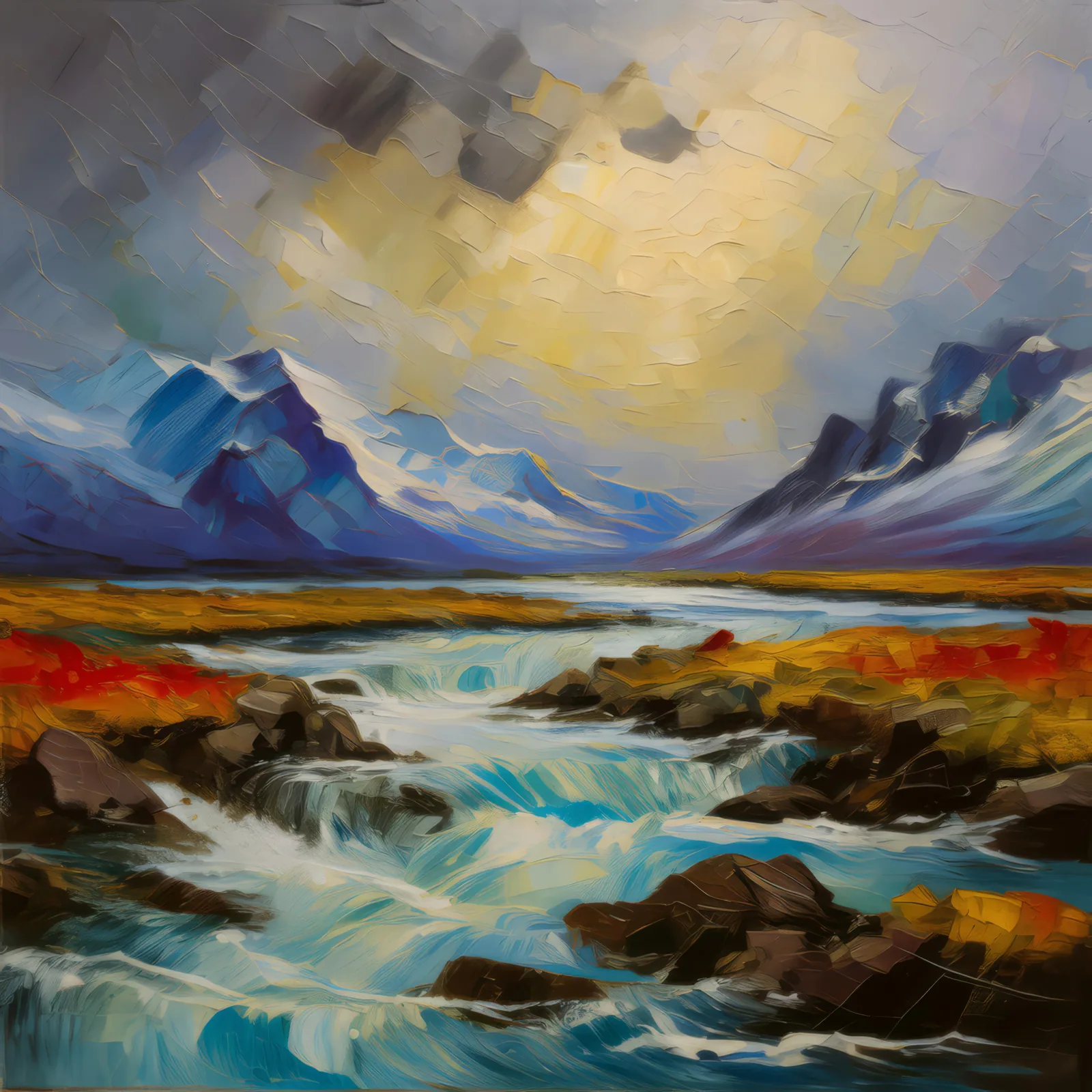 Legacy of the Ice Age, a palette-knife oil landscape by Emma Mickelberg