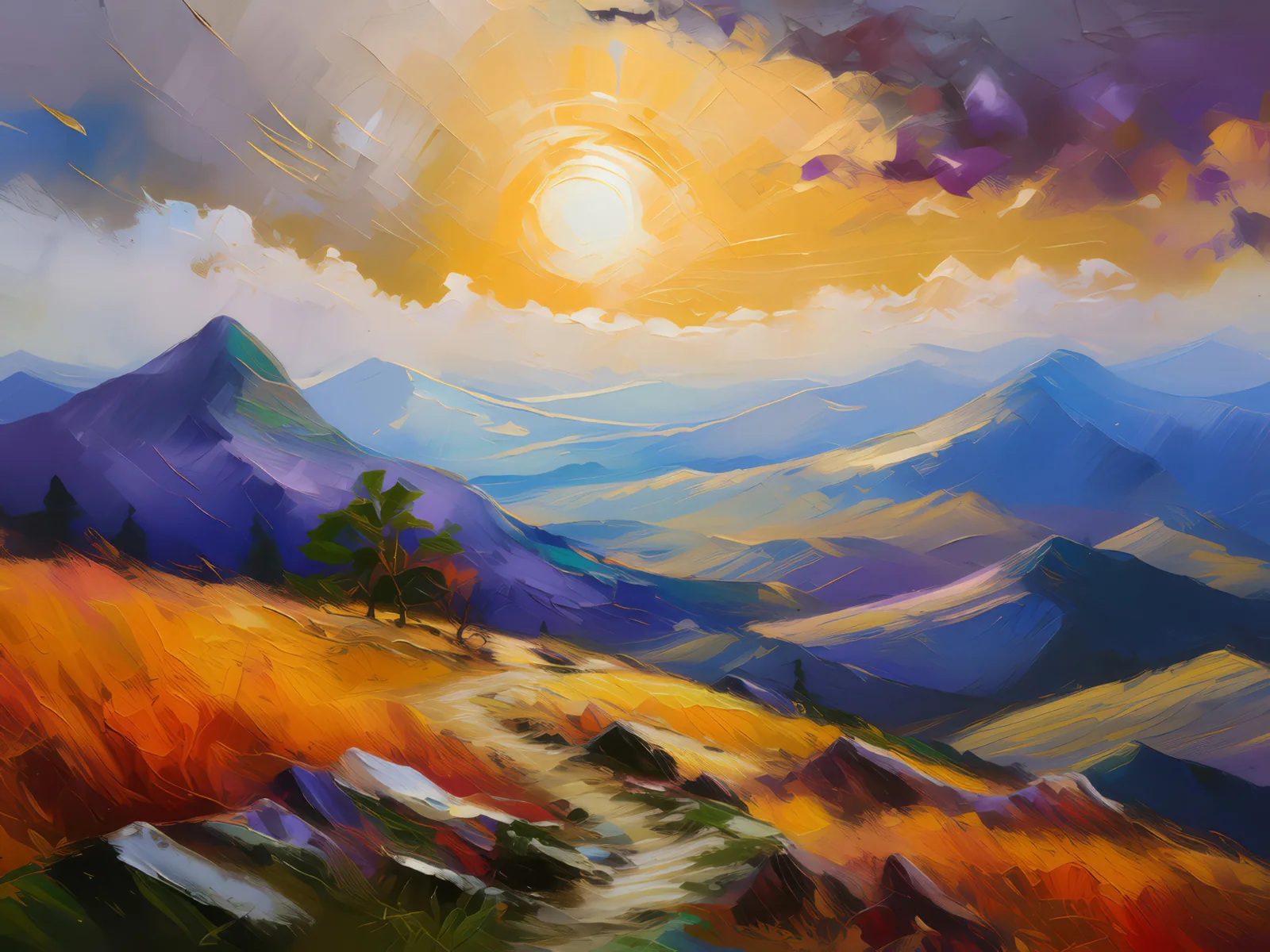 Plateau Fata Morgana Mirage, a palette-knife oil landscape by Emma Mickelberg