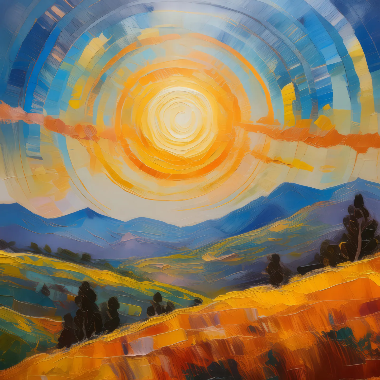 Plateau Sundogs, a palette-knife oil landscape by Emma Mickelberg