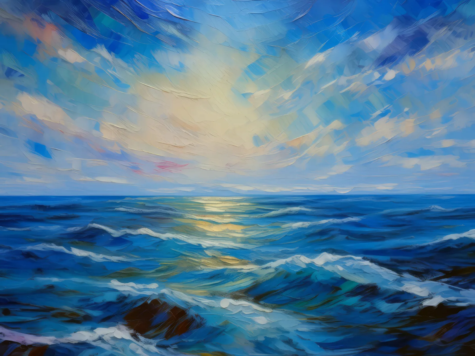 Polar Horizon, a palette-knife oil landscape by Emma Mickelberg