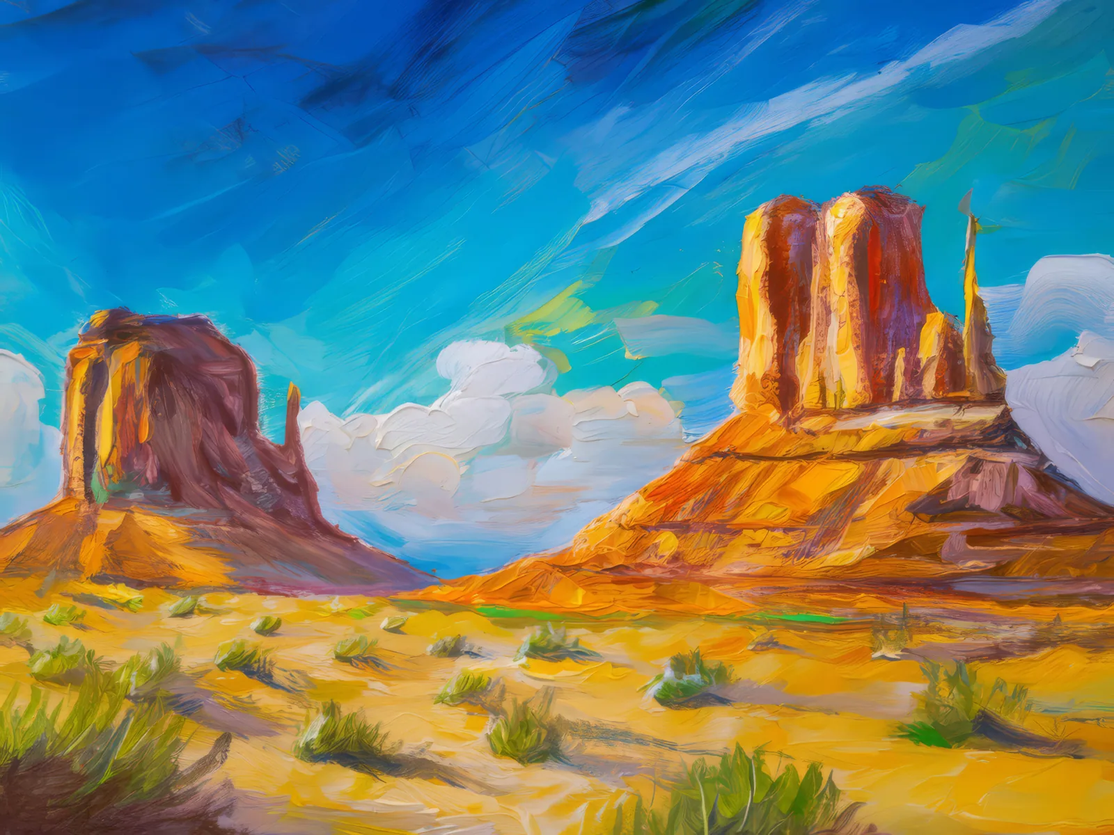 Sandstone Formations, a palette-knife oil landscape by Emma Mickelberg