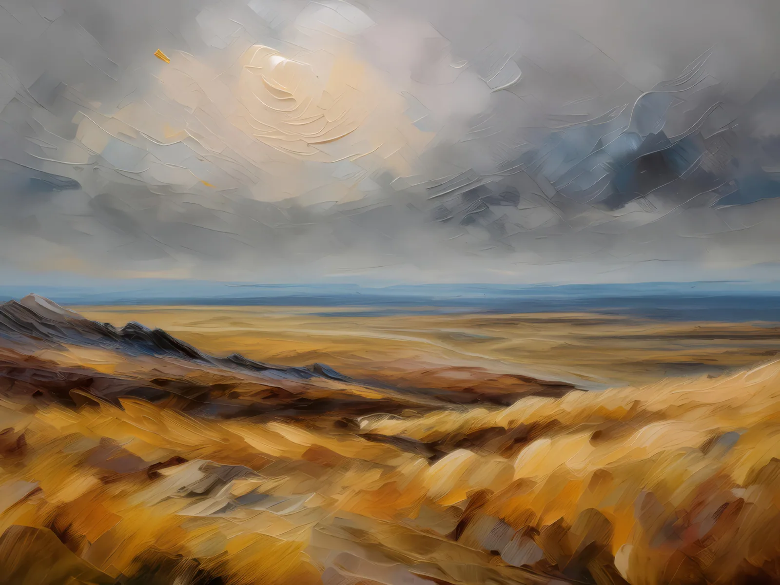 Solitude in Boreal Wasteland, a palette-knife oil landscape by Emma Mickelberg