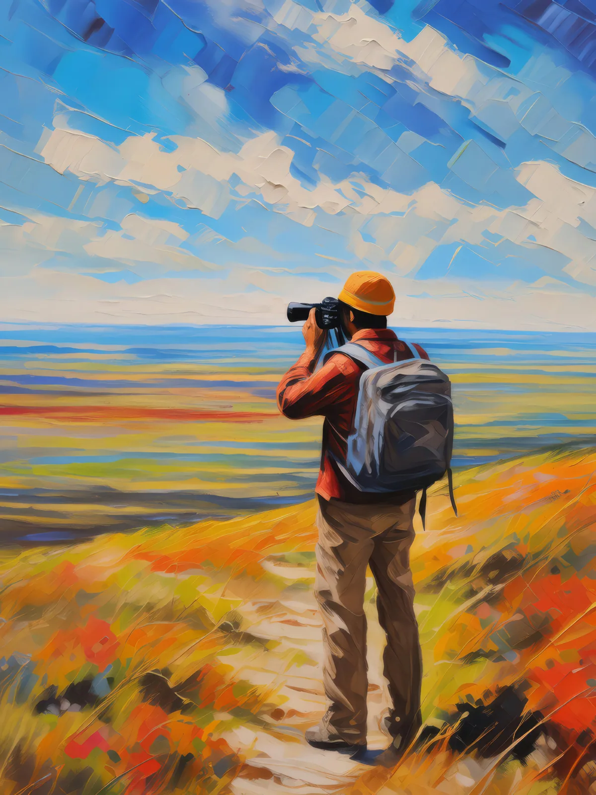 Stark Tundra Expanse, a palette-knife oil landscape by Emma Mickelberg
