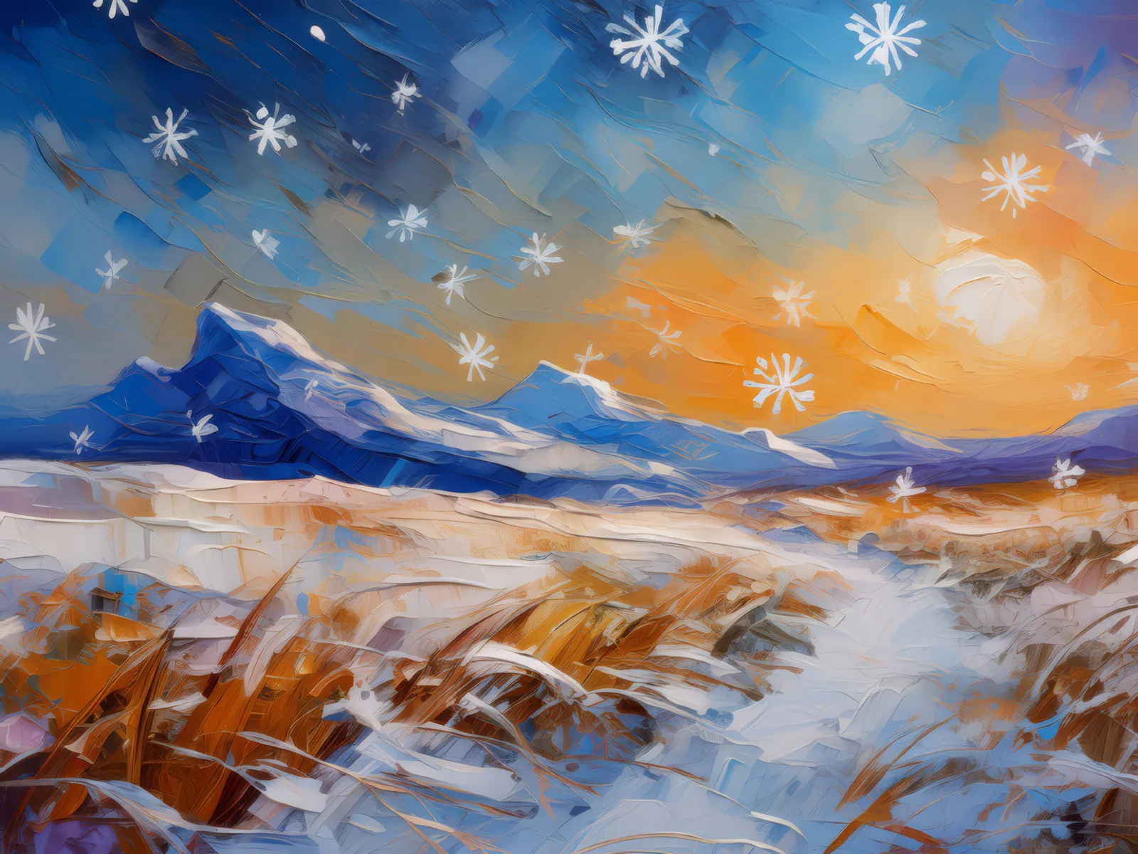 Whispering Winds of Boreal, a palette-knife oil landscape by Emma Mickelberg