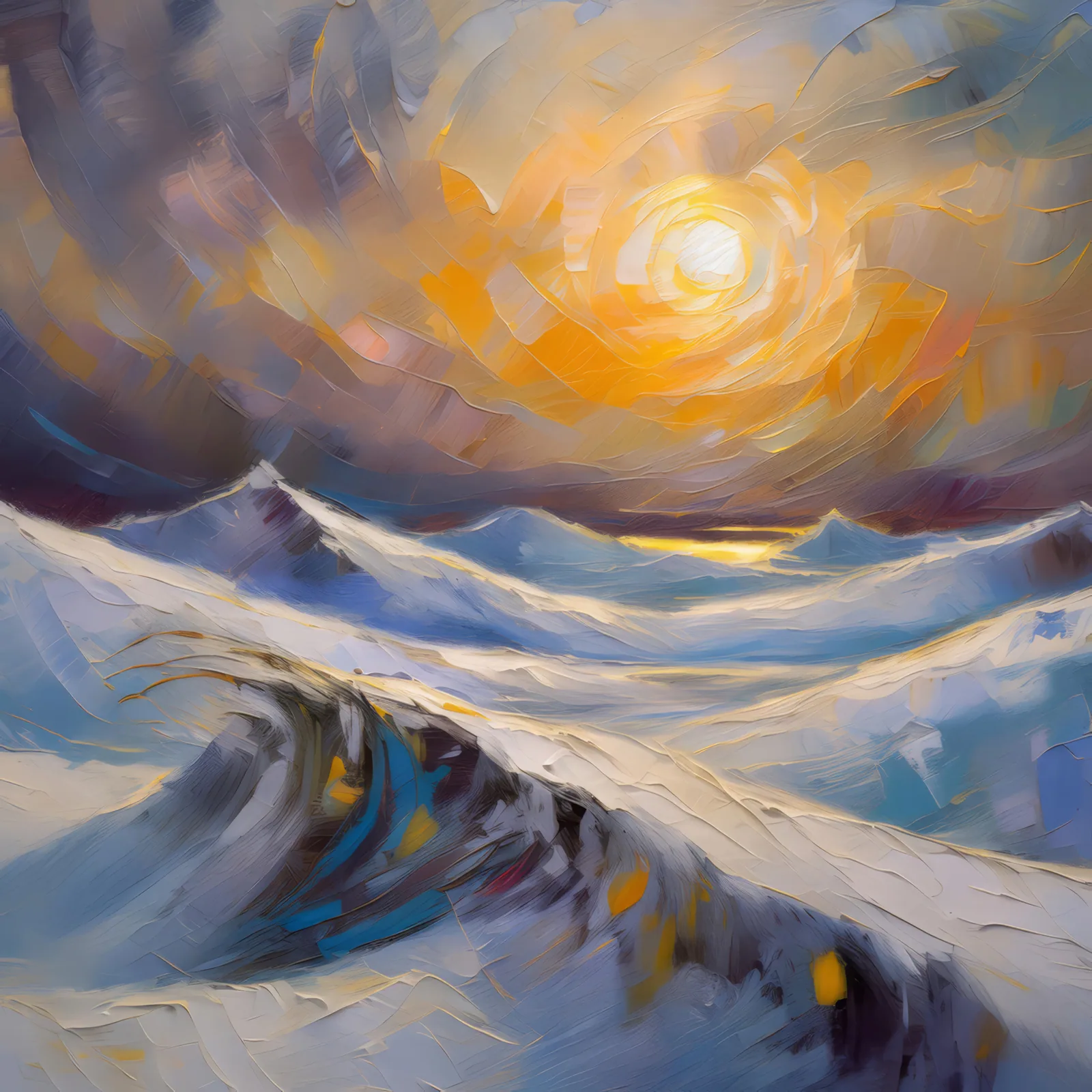 Wind-Swept Arctic Dunes, a palette-knife oil landscape by Emma Mickelberg
